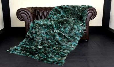 Manta de piel de zorro verde real de lujo  Foto 1 de 4