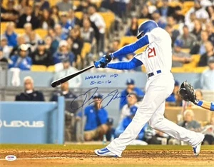 Tracy Thompson Signed 16x20 Dodgers Photo 'Walk Off HR 5/10/16' PSA 7A63914 - Picture 1 of 2