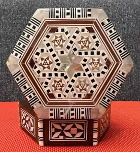 Caja de Madera 100% Hecha a Mano Arabisco Diseño de Trabajo para Joyería Coleccionada Clásica De Colección - Imagen 1 de 9