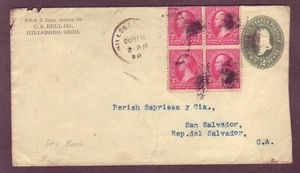 USA nach EL SALVADOR via NEW ORLEANS & GUATEMALA mit BLOCK - 1898 Brief - WoW!! - Bild 1 von 2
