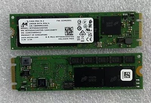 240GB SSD M.2 MCIRON 5300 PRO MTFDDAV240TDS-1AW1ZABYY D3MU001 657TBW/1.5DWPD - Picture 1 of 3