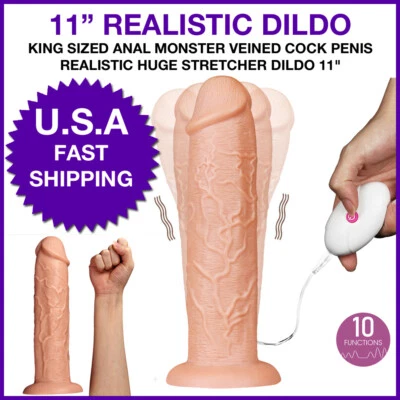 11" TAMANHO REI ANAL MONSTRO VEIA PÊNIS PÊNIS REALISTA MACA ENORME CARNE - Imagem 1 de 4