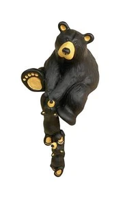 DEMDACO Helping Paw Momma Black Bear 10x5 resina fundida a mano estante cuidador estatuilla - Imagen 1 de 1