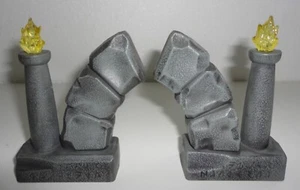 Mega Bloks Dragons Krystal Wars Replacement Part Stone Arch Torch Pair Gray - Picture 1 of 1