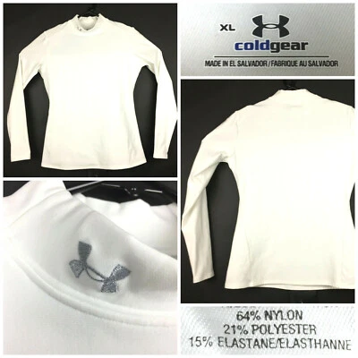 Under Armour ColdGear Mujer XL Ajustado (37 en Busto) Blanco Compresión Cuello Alto Foto 1 de 4