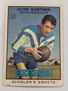 Rugby League Card , Scanlens 1968B Clive Gartner Canterbury Bankstown Berries #2 - Picture 1 of 2