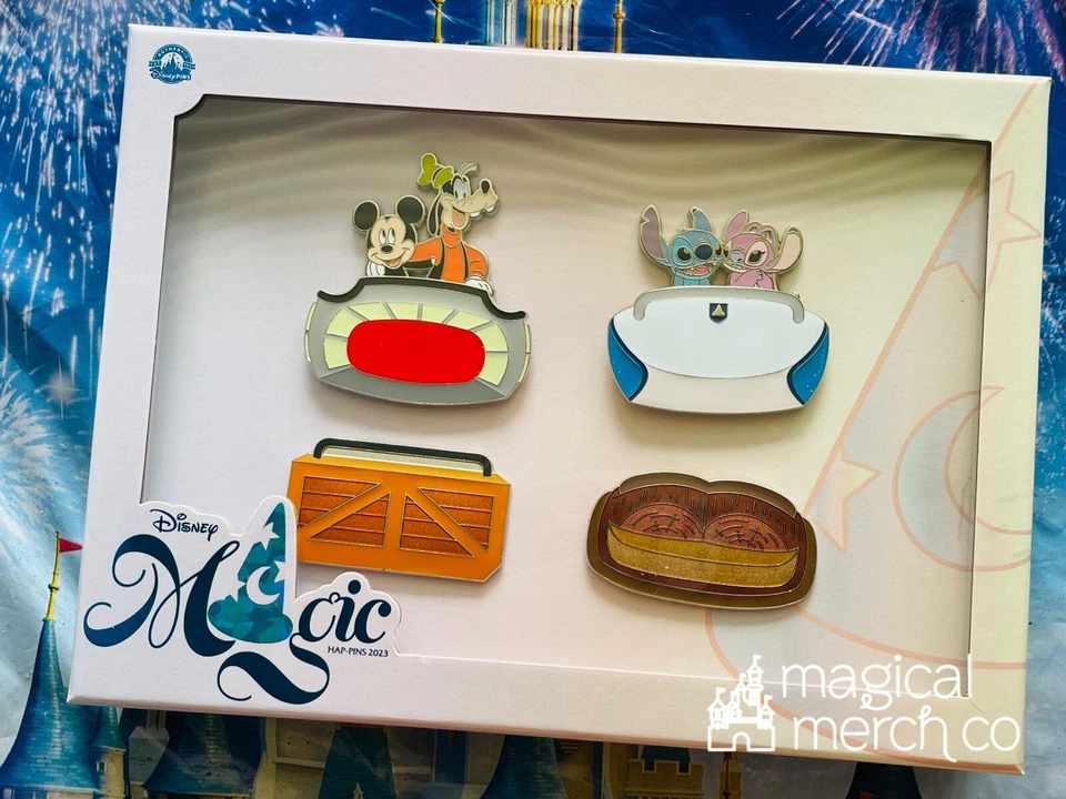 Conjunto de Veículos Mágicos Disney Magic Hap-Pins LE250 Stitch Mickey Splash Mountain - Imagem 1 de 1