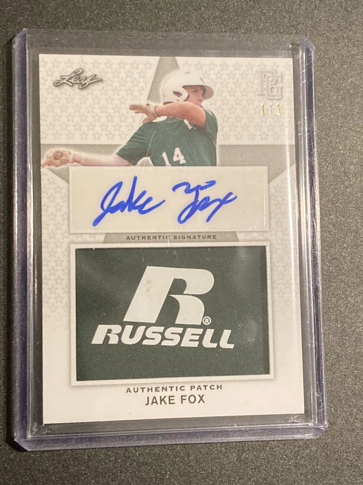 Jake Fox 2020 Leaf Perfect Game auto 1/1 Cleveland Guardians Indians TopProspect - Image 1 of 2