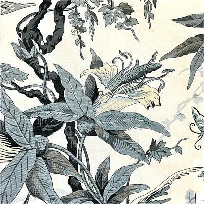 Ralph Lauren Floral Botanical Canvas Fabric Stain Repellent Blue White / UK  NWT - Image 1 of 4