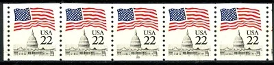Flag Over Capitol PNC5 Plate 22 Scott 2115A Narrow Tag MNH - Image 1 of 2