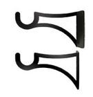 Wrought Iron Curtain Brackets Pair Of 2 Plain For 3/4 Inch Rod Home Decor Accent