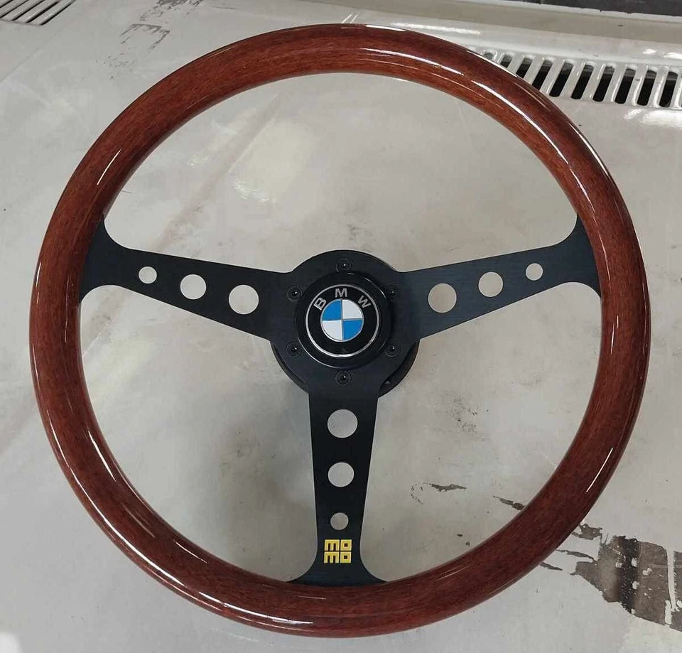Steering Wheel fits For BMW Wood E3 E9 E12 E21 E23 E24 E28 Golden Wooden 14" — 第 1/4 张图片