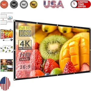 Portable 100'' 16:9 Projector Screen – Anti-Crease for Effortless Setup Anywhere - Picture 1 of 7