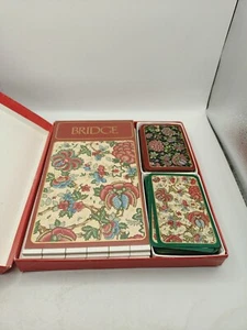 Bridge Gift Set - Playing Card Decks With Co Ordinating Score Pad Floral Pattern - Picture 1 of 9