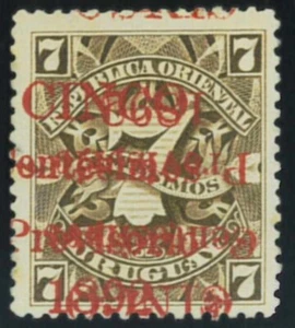 P3813 D - URUGAY , YVERT. 87 D, DOUBLE OVERPREINT (ONE IS UPSIDE DOWN) MNH - Picture 1 of 1