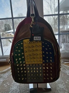 AmeriLeather Borka Leather Backpack Multi-Colored NWT - Picture 1 of 16