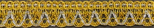 1" Metallic Gold & Silver Braid Gimp Fabric Trim 19 Yards - Picture 1 of 1