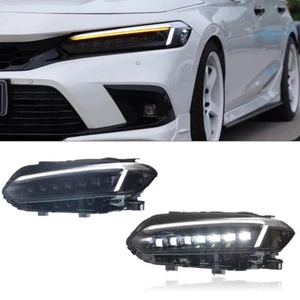 LED Headlights For 2022-2024 Honda Civic 11th Gen Start Up Animation  HeadLamps - Picture 1 of 9