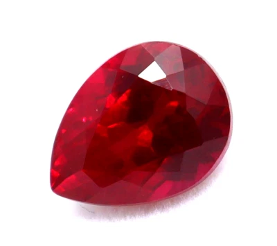 38 Ct Certified Natural Red Ruby Pear Cut Rare Loose Gemstone + Free Gift - Image 1 of 4