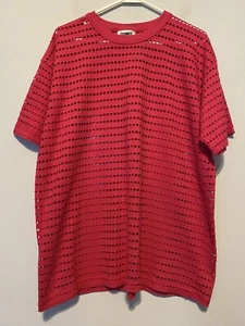 Gitano Vintage 80’s Women’s Sz 40/20W Pink Short Sleeve Eyelet Shirt - Picture 1 of 5