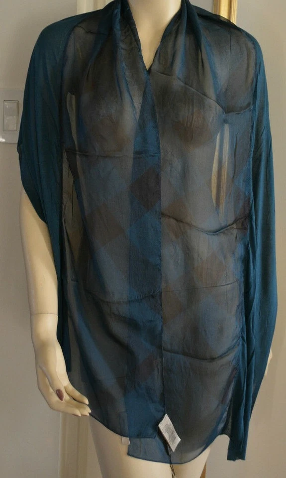  BUFANDA A CUADROS NOVA CON PANELES DE SEDA MODAL BURBERRY NUEVA CON ETIQUETAS HECHA EN ITALIA Foto 1 de 1