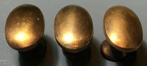 VINTAGE 3 SOLID BRASS DRAWER PULLS UNUSED 1-5/16L X 7/8W X 7/8D - Picture 1 of 5