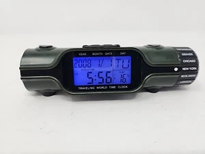 Eddie Bauer Blue World Travel Camping Clock W/ Flashlight - Tested, Works Great - Picture 1 of 7