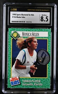 Tarjeta de novato de tenis Monica Seles 1990 Sports Illustrated SI para niños RC CSG 8,5 - Imagen 1 de 2