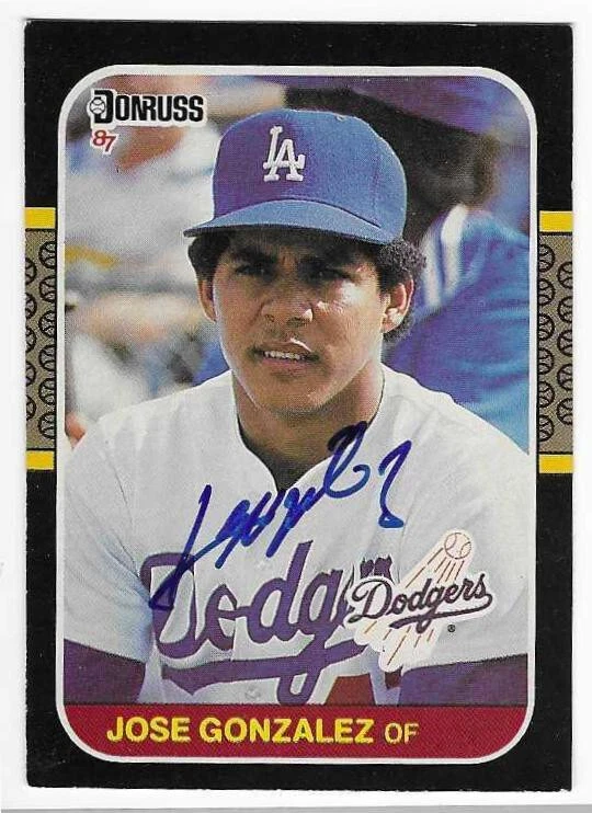 JOSE GONZALEZ 1987 DONRUSS AUTOGRAPHED SIGNED # 525 LOS ANGELES DODGERS - Image 1 of 1