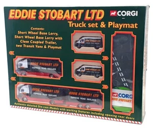Corgi 60023 - Eddie Stobart Truck Set & Playmat - Ford Scania ERF Volvo - Picture 1 of 5