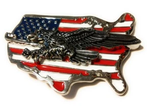 ✖ WESTERN STEER EAGLE American Flag Cowboy Rodeo Style ✖ Belt Buckle Buck ✖  USA - Picture 1 of 7