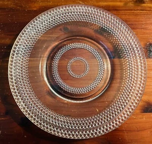 "Plato de postre vintage de vidrio Hobnail pequeño transparente de 8""" - Imagen 1 de 9