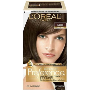L'Oreal Paris Superior Preference Permanent Hair Color 5 Medium Brown 6 Pack - Picture 1 of 6