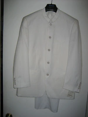 Ferrecci Super 150's Pant 32'' Suit Polyester Men's 38S   WHITE  - Image 1 of 4