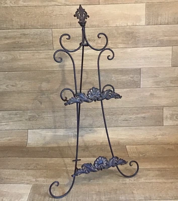 Espositore porta riviste giornale shabby chic rustico ferro battuto altezza 66 cm - Immagine 1 di 4