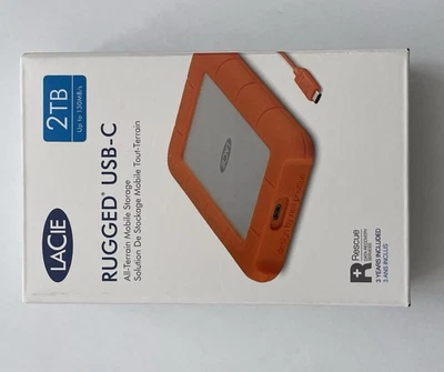 LaCie Rugged USB-C 2TB External Hard Drive Portable HDD – USB 3.0 (STFR2000800) - Image 1 of 4