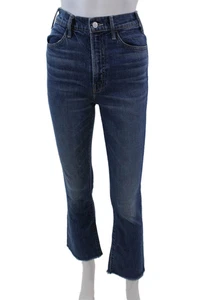 Jeans donna mamma vita alta lavaggio medio The Hustler Flood sfilacciato blu taglia 25 - Foto 1 di 7
