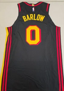 Atlanta Hawks DOMINICK BARLOW Game Used 4-5-25 vs Knicks Jersey BLACK 50 - Picture 1 of 4