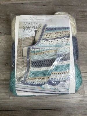 Annie’s Crochet Striped Afghan Seaside Sampler Stripes 10-12 - Image 1 of 3