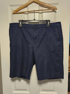 Lauren Ralph Lauren Women's Golf Shorts Size 16 High Waist Button Up Navy Blue - Image 1 of 3