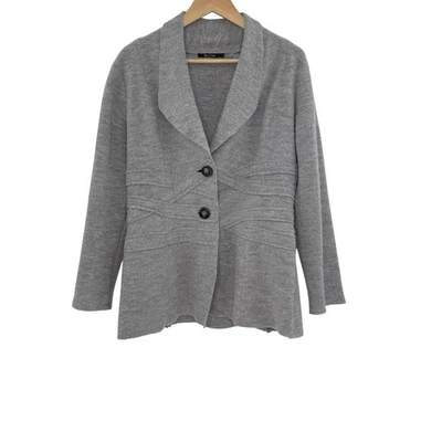 Chaqueta Blazer Cárdigan Nico Zoe Gris Mezcla Lana Mujer Talla L Botón Delantero Defecto Foto 1 de 4
