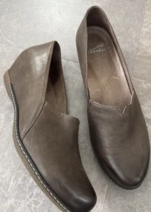 DANSKO Women 41- 10 10.5 Liliana Shoes Leather Upper Wrapped Wedge Brown Comfort - Picture 1 of 10