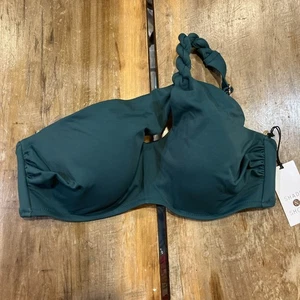 Shade & Shore Women's Lightly Lined Twisted One Shoulder Keyhole Bikini Top 36B - Picture 1 of 6