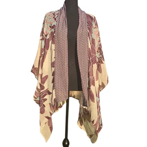 Anthropologie Elevenses Purple and Blue Silk Kimono Wrap OS - Picture 1 of 6