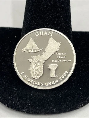 2009 S Guam 90% SILVER "PROOF" Territory Quarter US Mint - Image 1 of 2