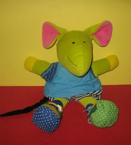 1998 Earlyears 16" Lime Green Learn to Dress Floppy Mouse Plush w/ Heart Chest - Picture 1 of 2