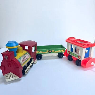 Vintage 1973 Fisher-Price Little People Circus Train #991 - 3 Carros 1 Pessoa Excelente Estado Usado! - Imagem 1 de 4