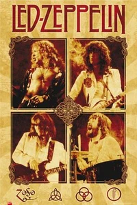 LED ZEPPELIN ZOSO QUAD POSTER DRUCK 24x36 NEUE SEITE PFLANZE JONES BONHAM - Bild 1 von 1