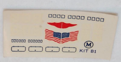 VINTAGE 1945 MONOGRAM BALSA WOOD MODEL KIT B1 LST 608 LANDING SHIP DECAL SHEET - Image 1 of 3