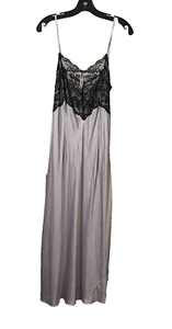 VTG Handmade Negligee Lace Nightgown Lilac Black Size Small - Picture 1 of 7